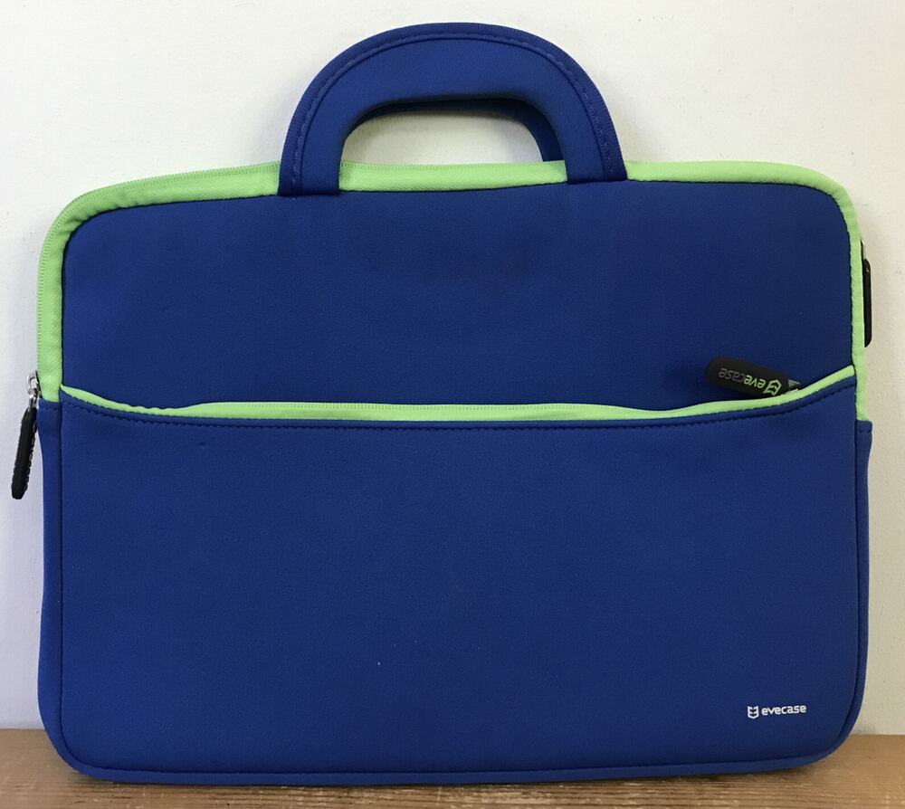 Evecase Neoprene Blue Green Laptop Tablet iPad Computer Carrying Case Bag 14"